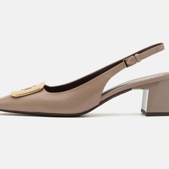 Brand New Tory Burch sz 9.5 GEORGIA SLINGBACK dark elk sandals 156479 - Picture 5 of 9